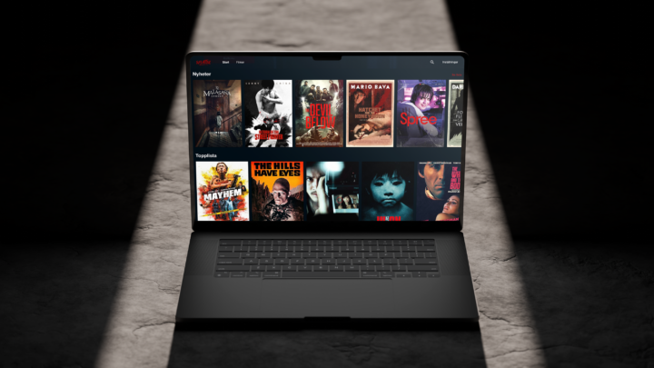 Laptop with horror content