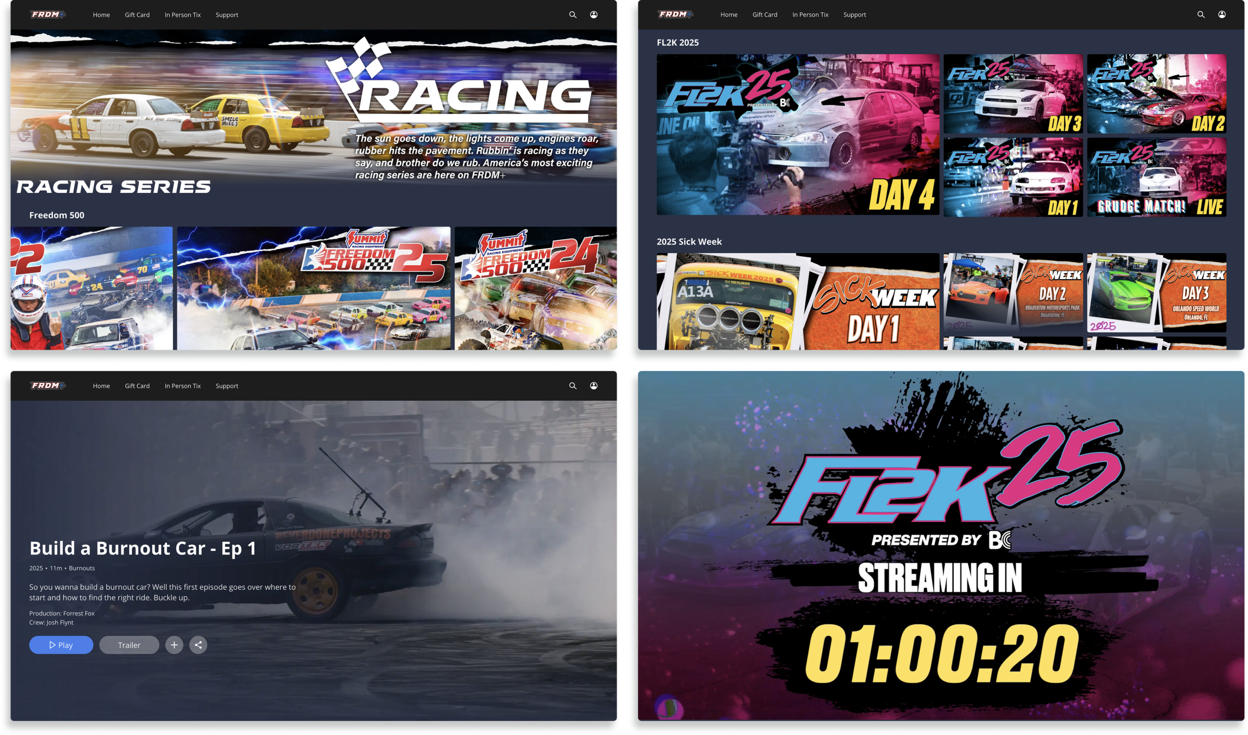 screenshots from the FRDM+ service